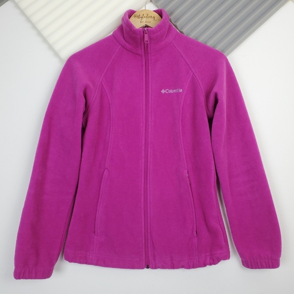 Columbia | Fuchsia turtleneck fleece jacket size S - Picture 1 of 7